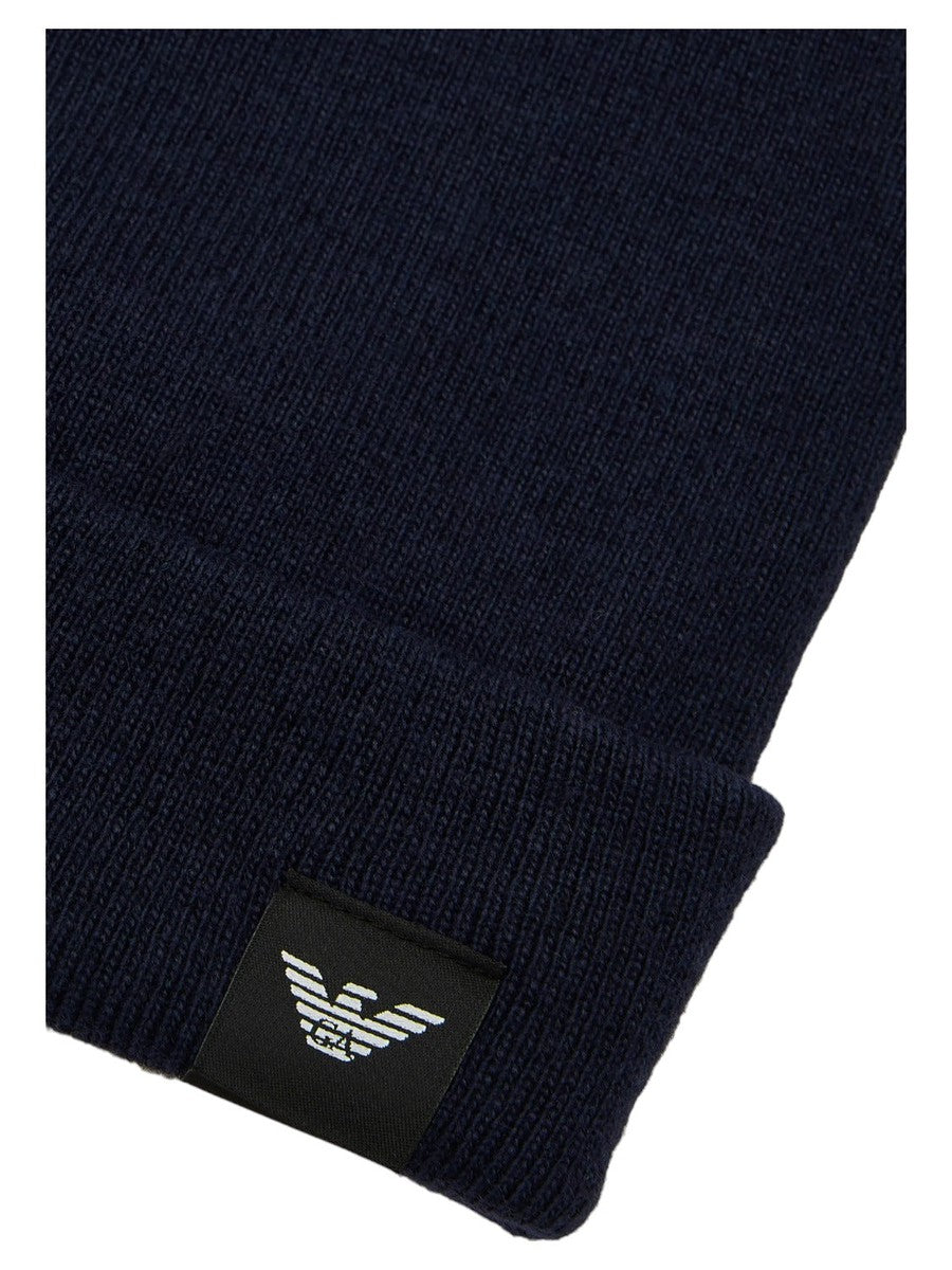 Berretto in maglia a costine misto lana-Emporio Armani-Cappelli-Vittorio Citro Boutique