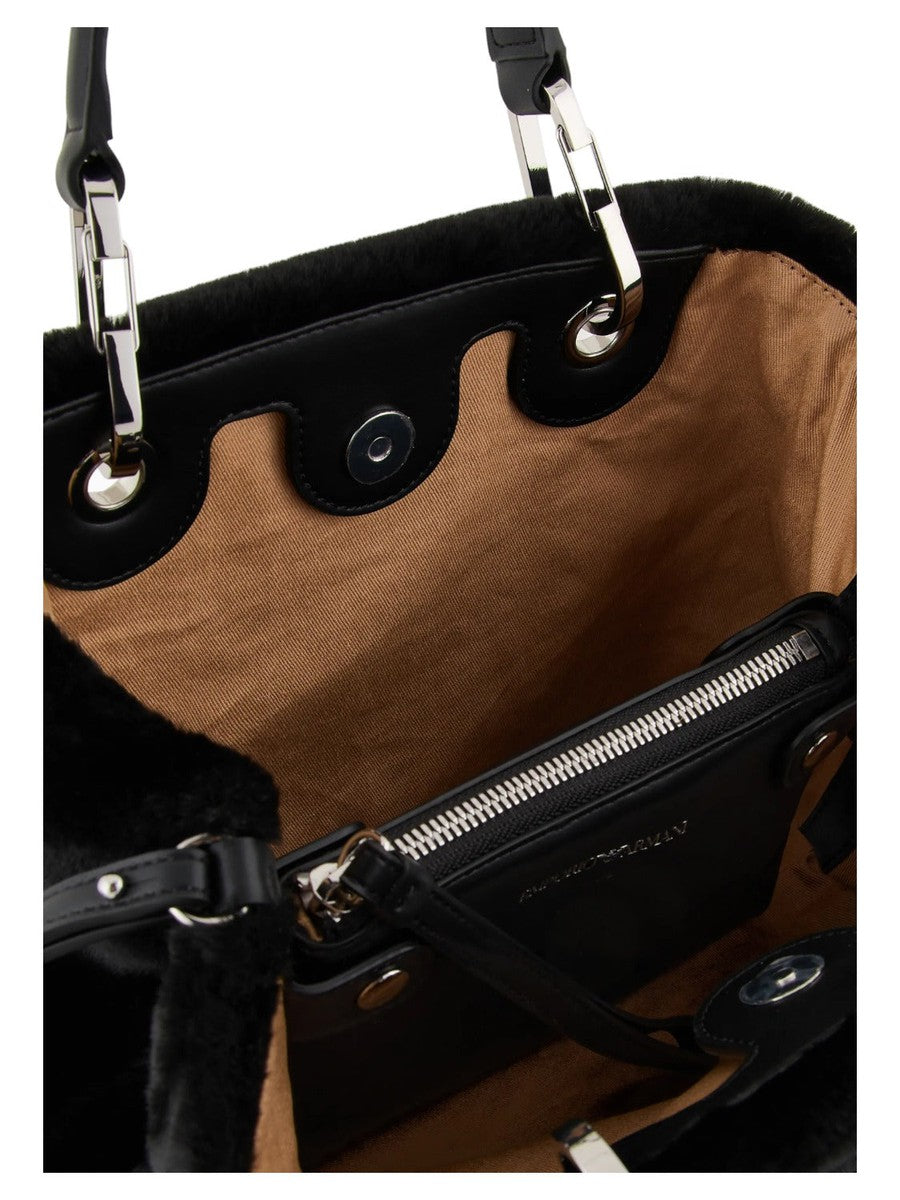 Shopper piccola MyEA in tessuto fur effect-Emporio Armani-Borse a mano-Vittorio Citro Boutique