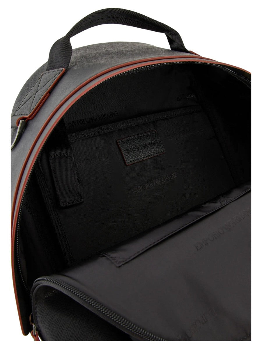 Zaino roundshape in saffiano rigenerato e nylon riciclato Armani Sustainability Values-Emporio Armani-Zaini-Vittorio Citro Boutique