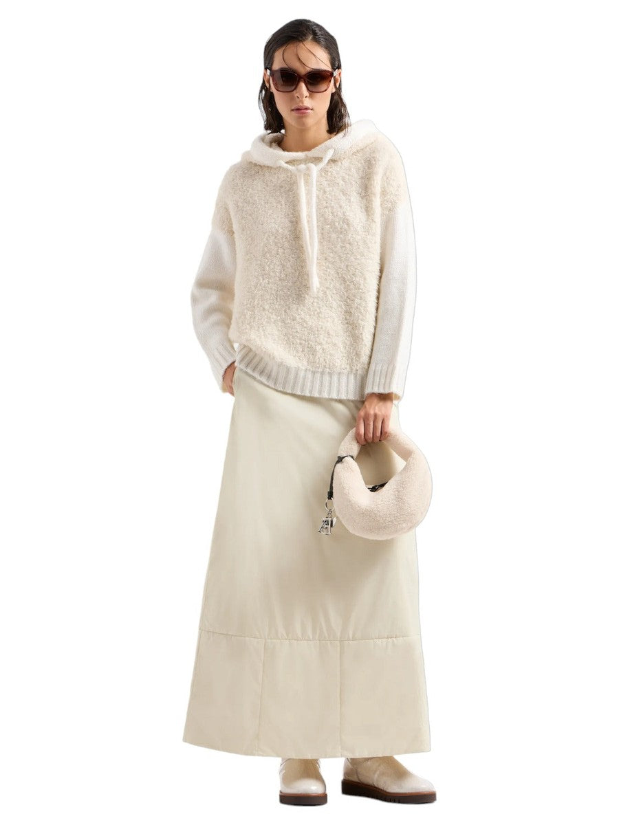 Maglione con cappuccio in tessuto effetto teddy e misto alpaca Capsule Chalet-Emporio Armani-Maglieria-Vittorio Citro Boutique