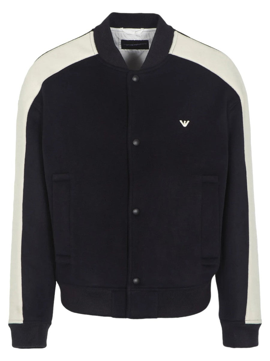 Blouson in lana vergine soft hand con bande a contrasto-Emporio Armani-Giacche-Vittorio Citro Boutique