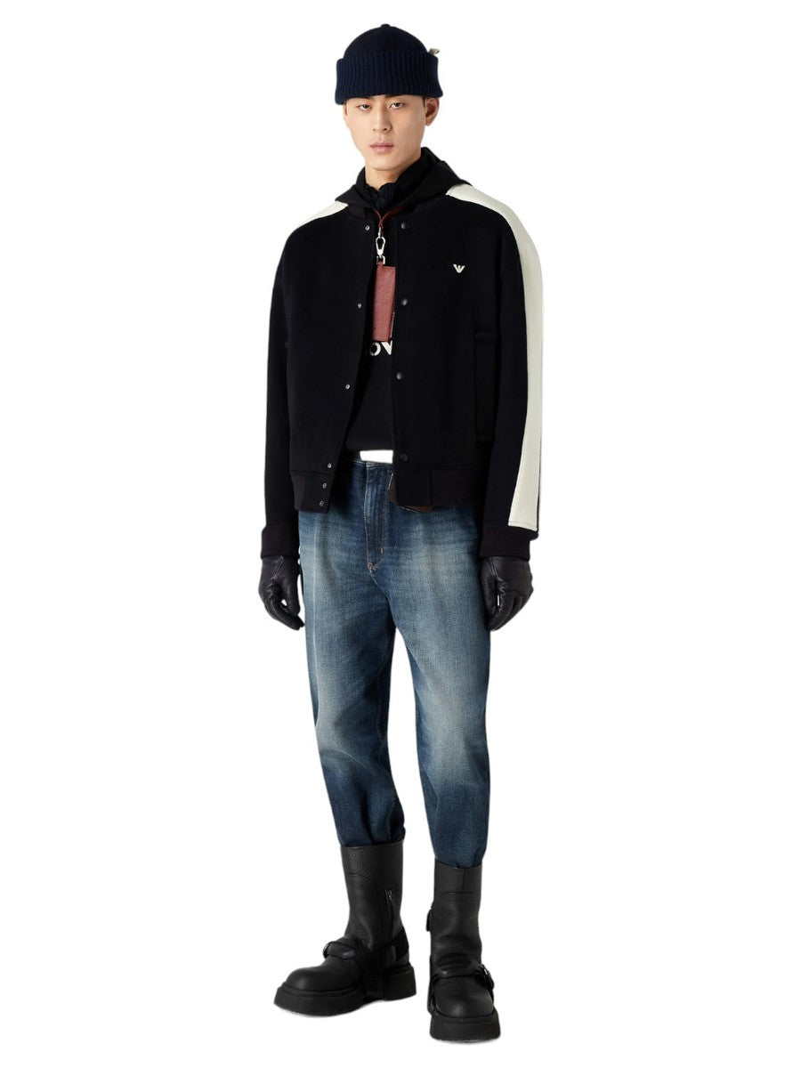 Blouson in lana vergine soft hand con bande a contrasto-Emporio Armani-Giacche-Vittorio Citro Boutique