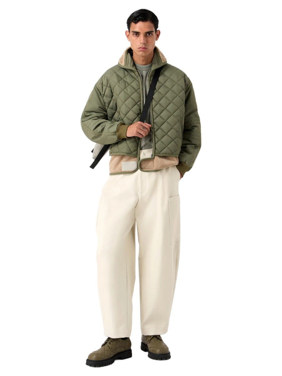 Maglione in misto lana vergine punto stoffa con righe jacquard effetto cordino-Emporio Armani-Maglieria-Vittorio Citro Boutique