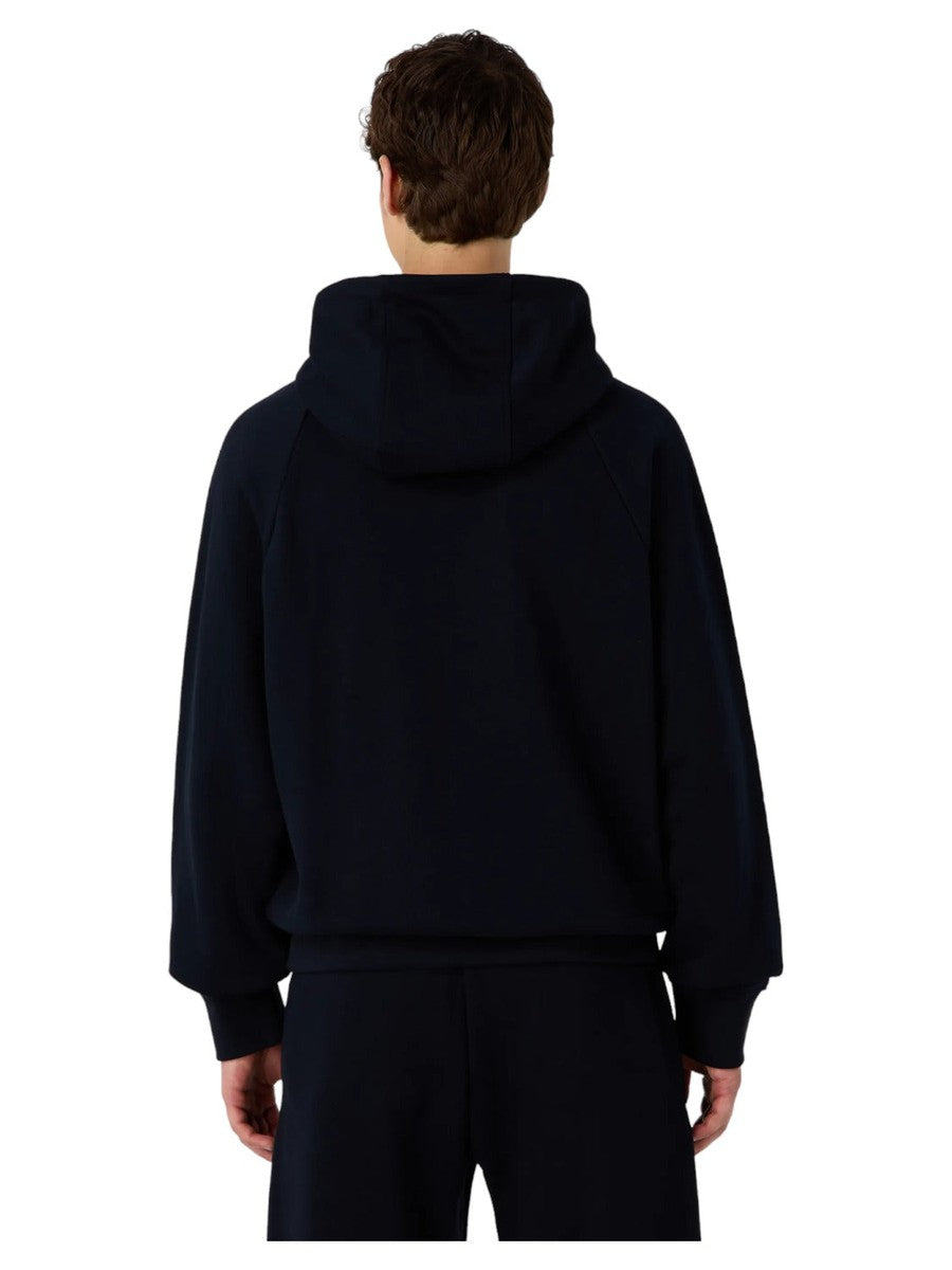 Felpa over fit in jersey heavy con cappuccio e maxi ricamo effetto corda a rilievo-Emporio Armani-Felpe-Vittorio Citro Boutique