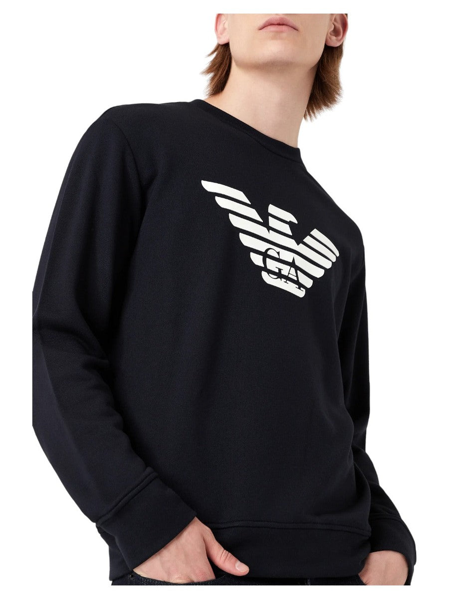 Felpa misto modal con stampa logo-Emporio Armani-Felpe-Vittorio Citro Boutique