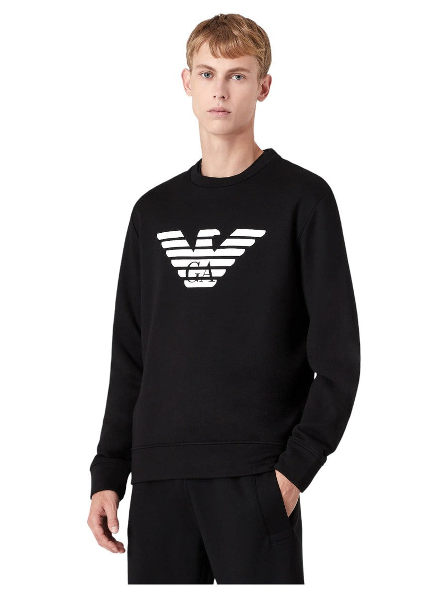 Felpa misto modal con stampa logo-Emporio Armani-Felpe-Vittorio Citro Boutique