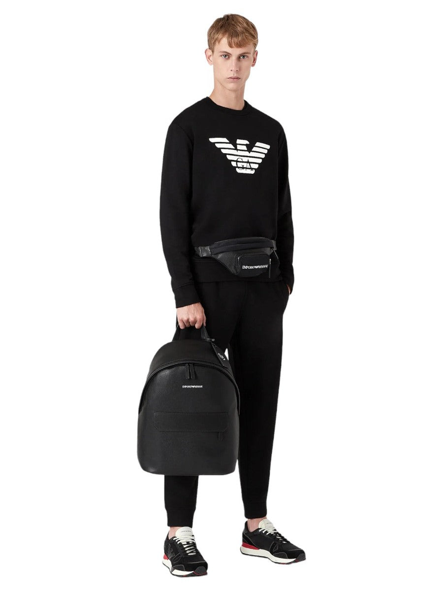 Felpa misto modal con stampa logo-Emporio Armani-Felpe-Vittorio Citro Boutique