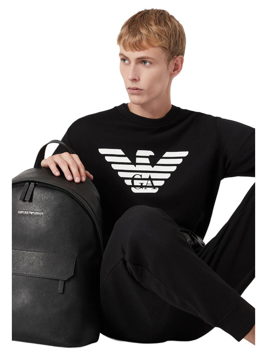 Felpa misto modal con stampa logo-Emporio Armani-Felpe-Vittorio Citro Boutique