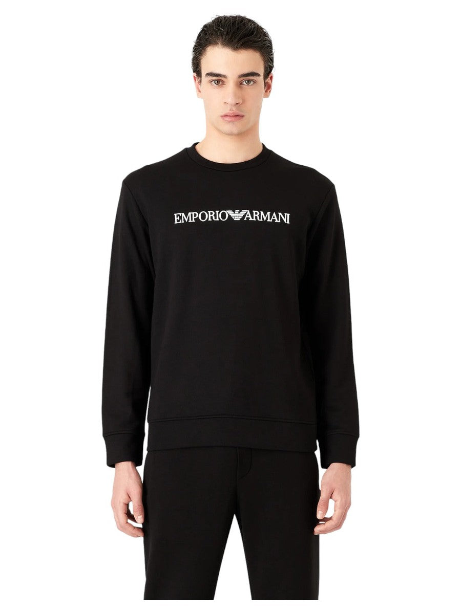 Felpa misto modal con stampa logo-Emporio Armani-Felpe-Vittorio Citro Boutique