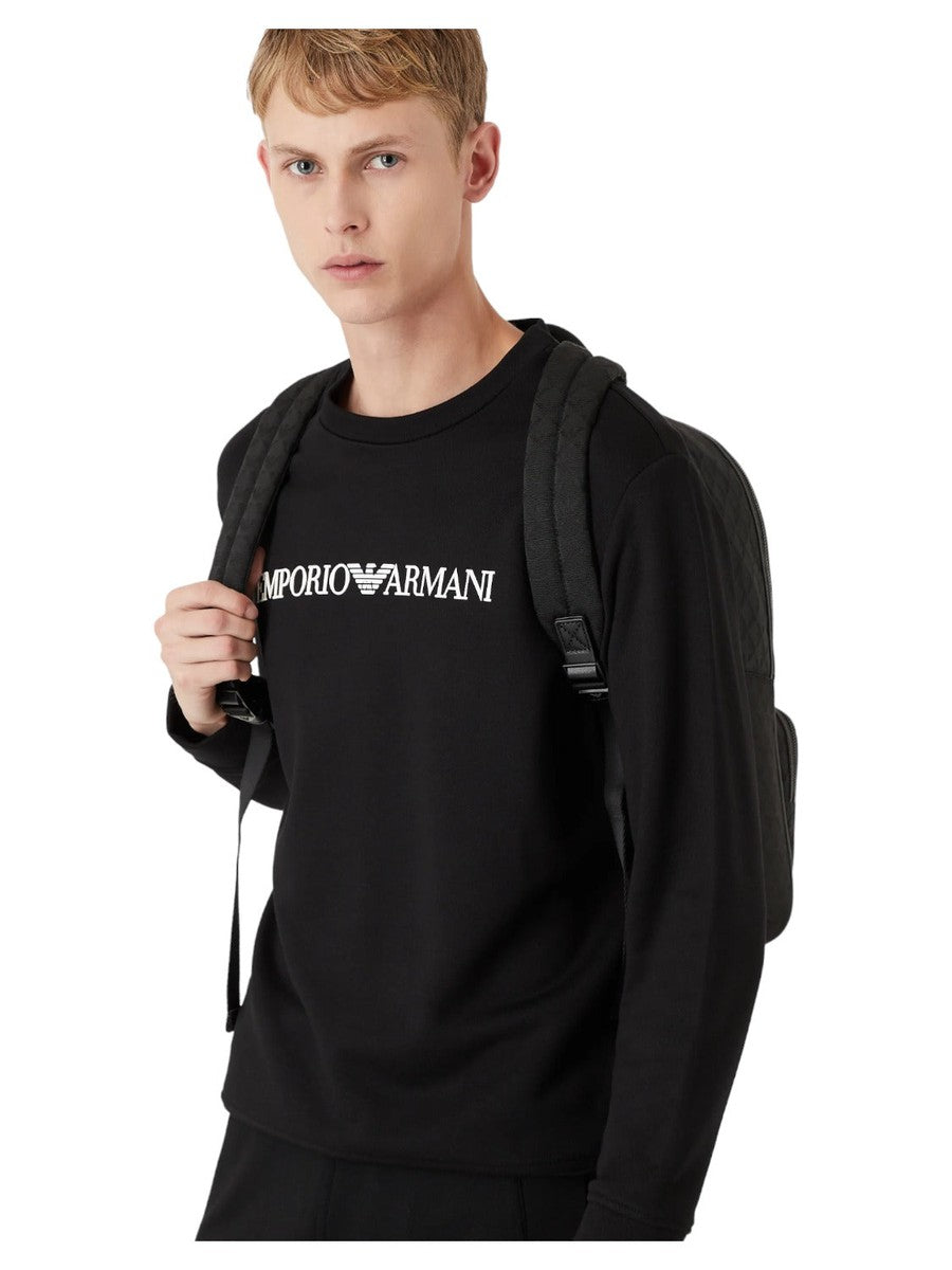 Felpa misto modal con stampa logo-Emporio Armani-Felpe-Vittorio Citro Boutique