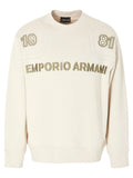 Felpa in jersey heavy con piping e ricamo a rilievo Emporio Armani 1981-Emporio Armani-Felpe-Vittorio Citro Boutique