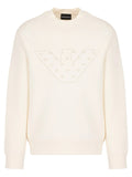 Felpa in double jersey con maxi aquila ricamata e micro aquile interne-Emporio Armani-Felpe-Vittorio Citro Boutique