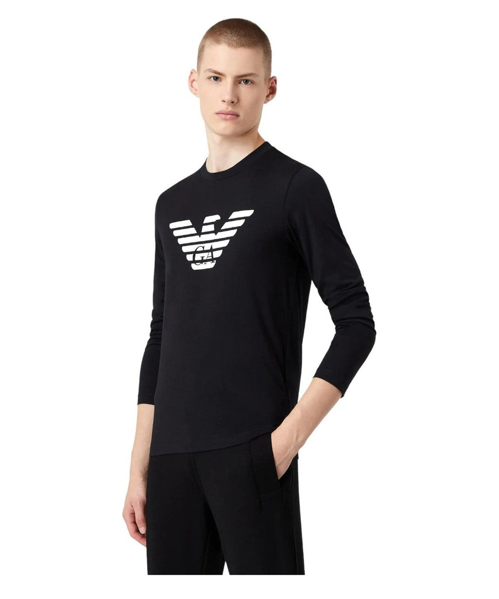 Maglia in jersey Pima con stampa logo-Emporio Armani-Maglieria-Vittorio Citro Boutique