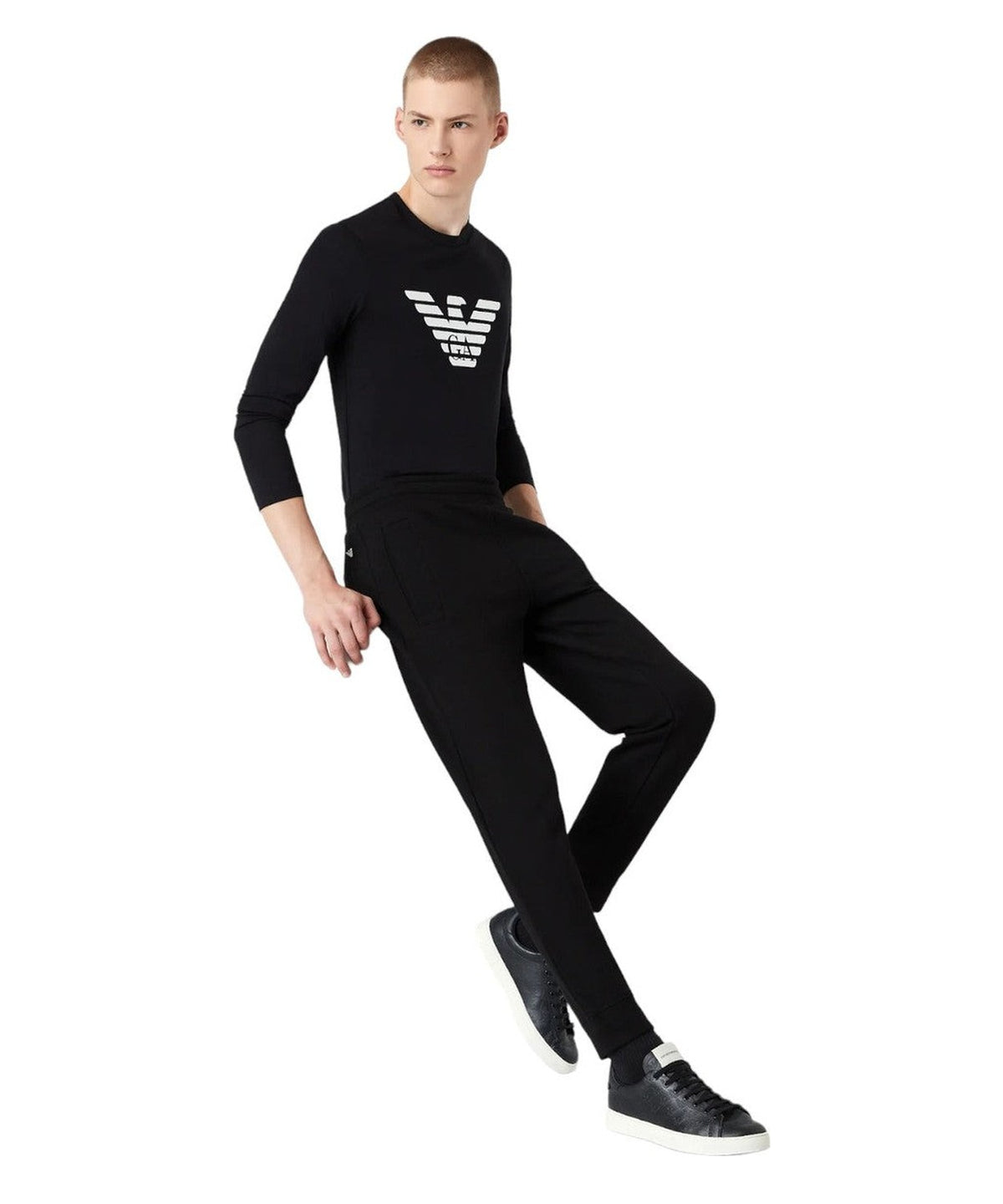 Maglia in jersey Pima con stampa logo-Emporio Armani-Maglieria-Vittorio Citro Boutique