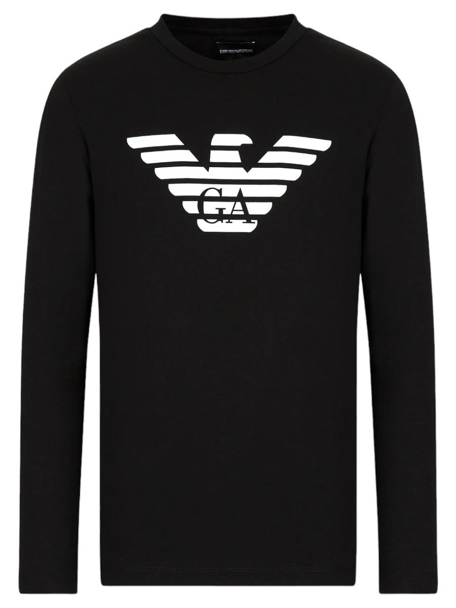 Maglia in jersey Pima con stampa logo-Emporio Armani-Maglieria-Vittorio Citro Boutique