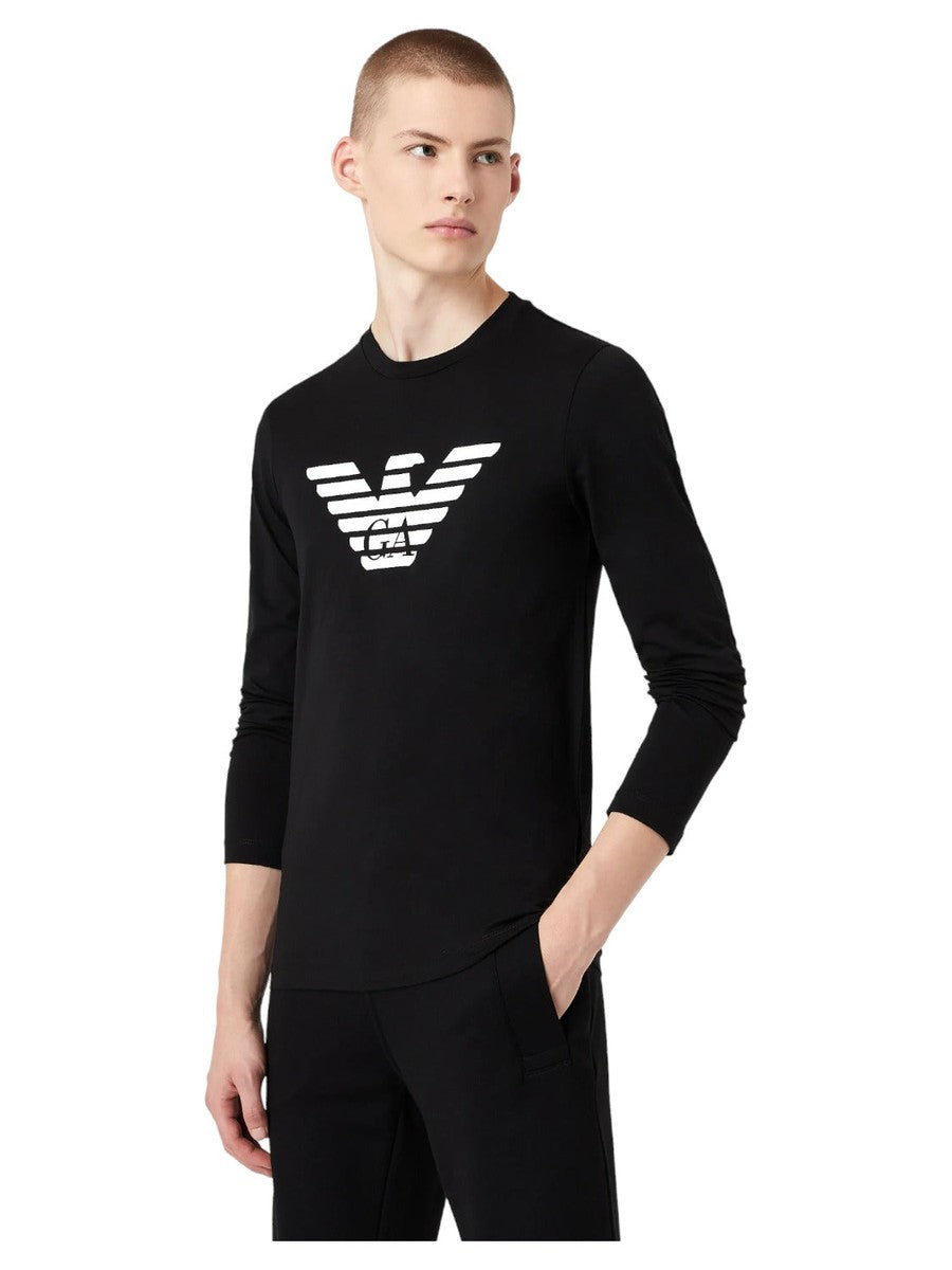 Maglia in jersey Pima con stampa logo-Emporio Armani-Maglieria-Vittorio Citro Boutique