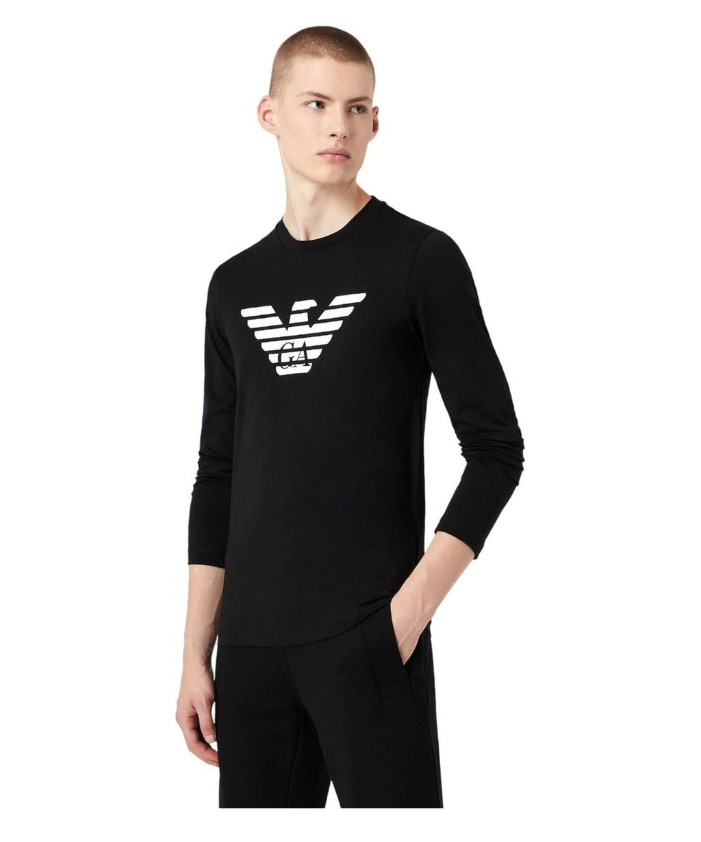 Maglia in jersey Pima con stampa logo-Emporio Armani-Maglieria-Vittorio Citro Boutique
