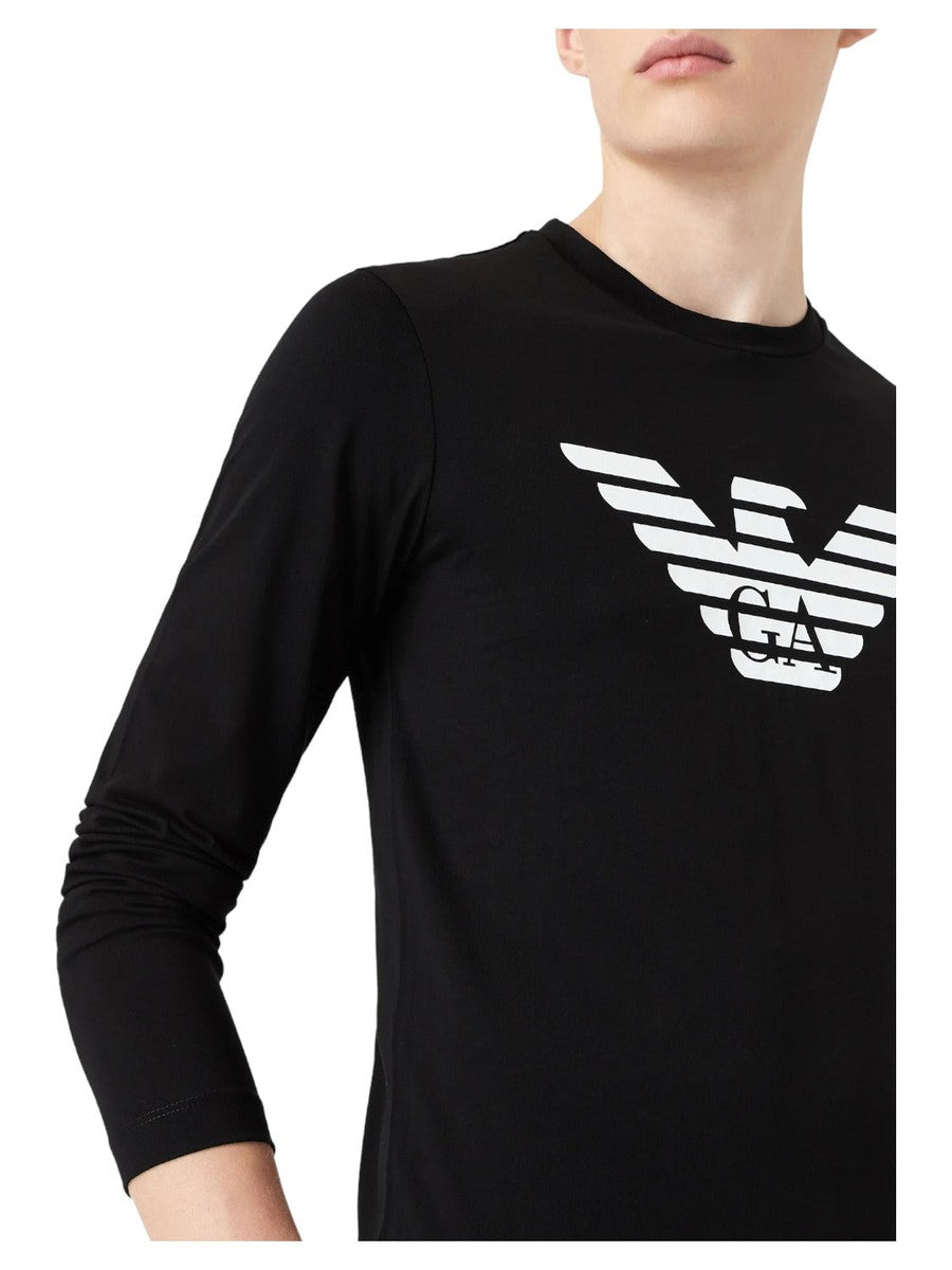 Maglia in jersey Pima con stampa logo-Emporio Armani-Maglieria-Vittorio Citro Boutique