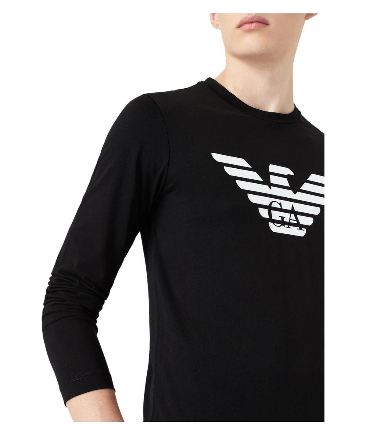 Maglia in jersey Pima con stampa logo-Emporio Armani-Maglieria-Vittorio Citro Boutique