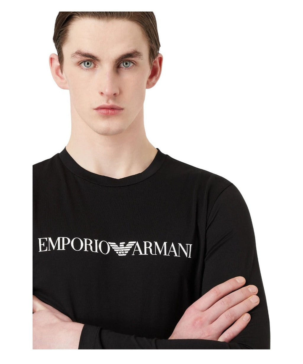 Maglia in jersey Pima con stampa logo-Emporio Armani-Maglieria-Vittorio Citro Boutique