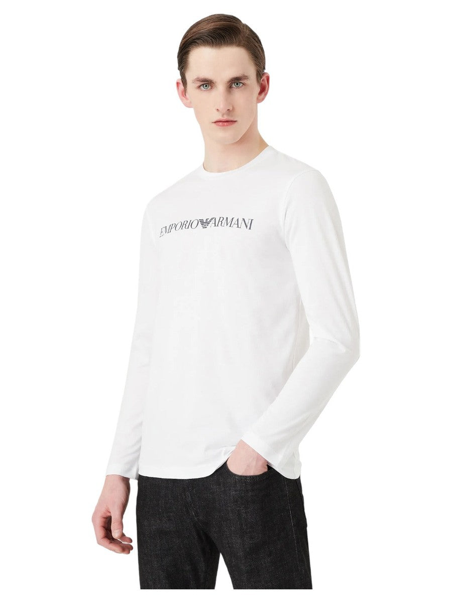 Maglia in jersey Pima con stampa logo-Emporio Armani-Maglieria-Vittorio Citro Boutique