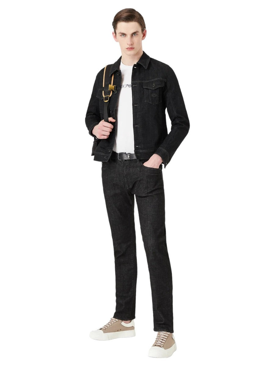 Maglia in jersey Pima con stampa logo-Emporio Armani-Maglieria-Vittorio Citro Boutique