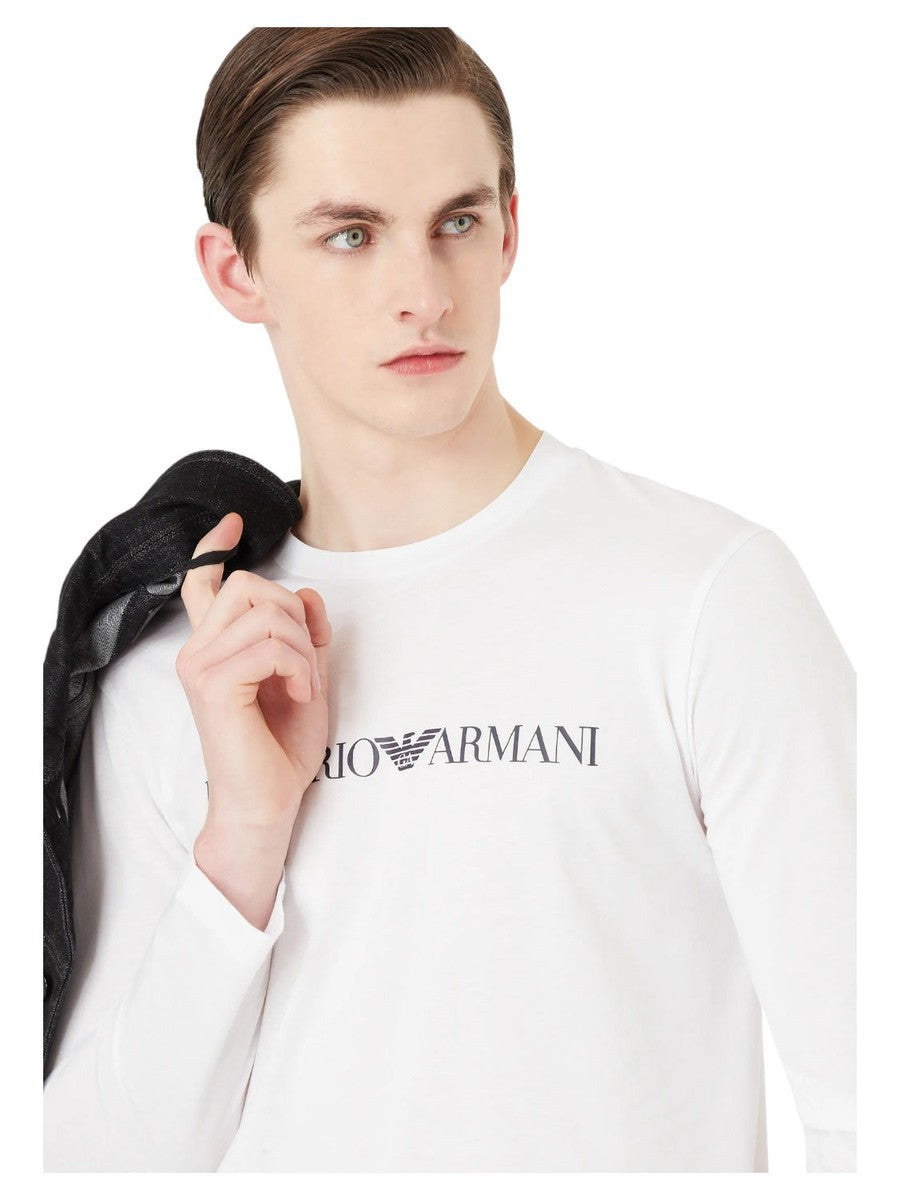 Maglia in jersey Pima con stampa logo-Emporio Armani-Maglieria-Vittorio Citro Boutique