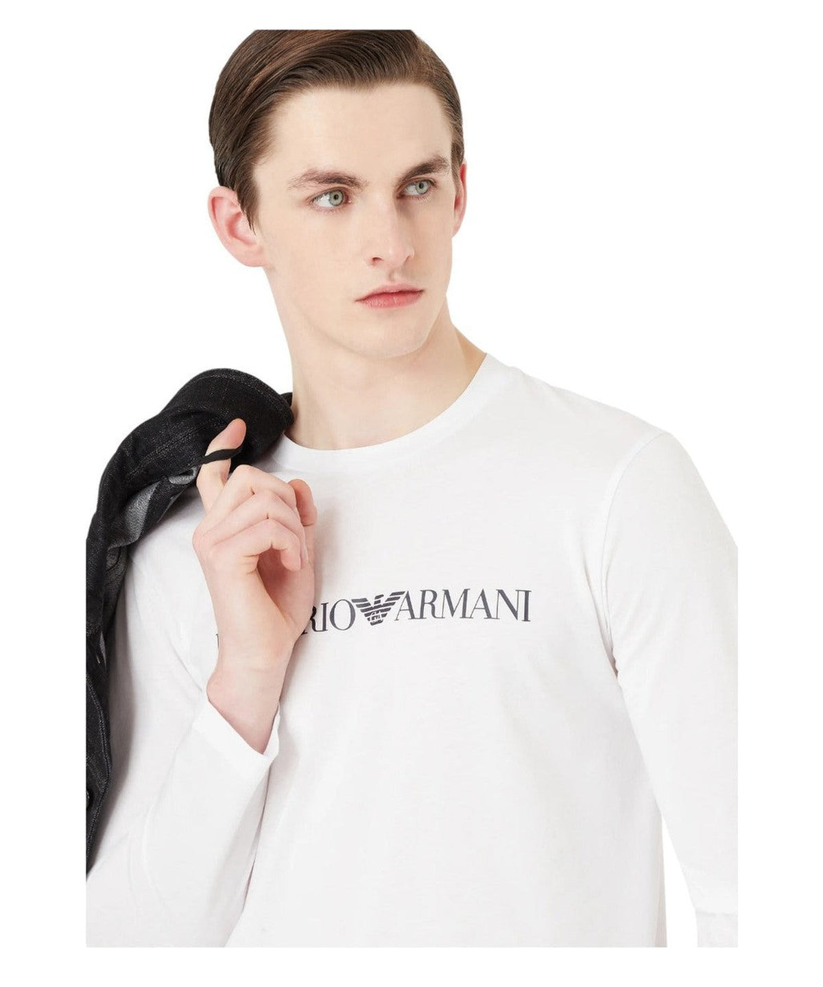 Maglia in jersey Pima con stampa logo-Emporio Armani-Maglieria-Vittorio Citro Boutique