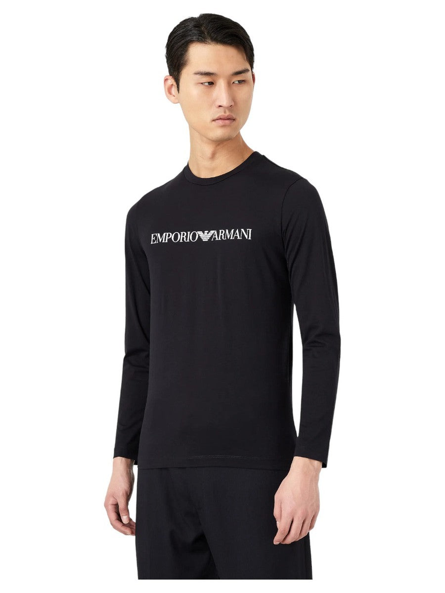 Maglia in jersey Pima con stampa logo-Emporio Armani-Maglieria-Vittorio Citro Boutique