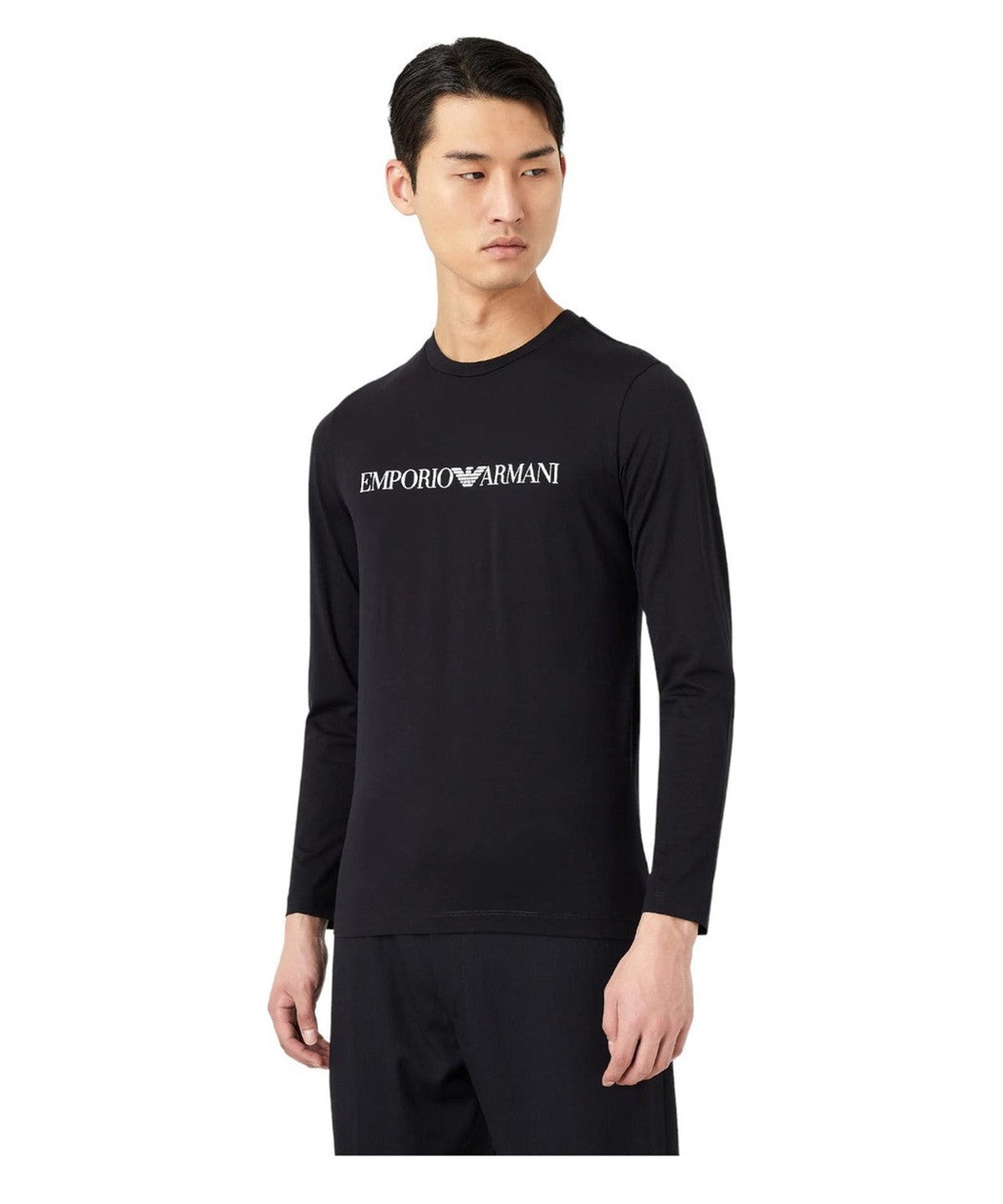 Maglia in jersey Pima con stampa logo-Emporio Armani-Maglieria-Vittorio Citro Boutique