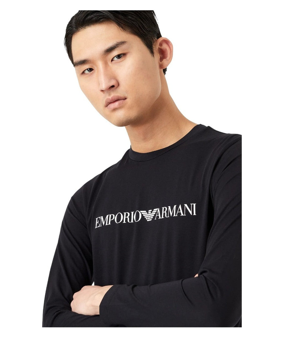 Maglia in jersey Pima con stampa logo-Emporio Armani-Maglieria-Vittorio Citro Boutique
