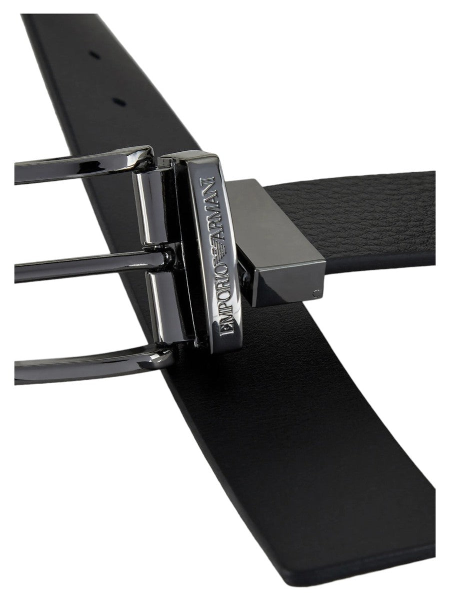 Cintura reversibile in pelle stampa palmellata-Emporio Armani-Cinture-Vittorio Citro Boutique