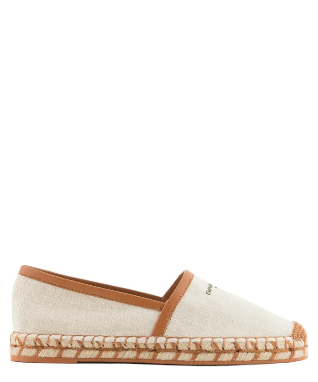 Espadrillas in lino con profili in cuoio-Emporio Armani-Espadrillas-Vittorio Citro Boutique