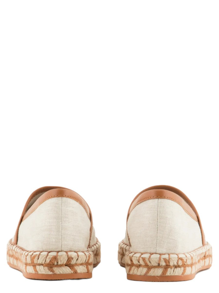 Espadrillas in lino con profili in cuoio-Emporio Armani-Espadrillas-Vittorio Citro Boutique