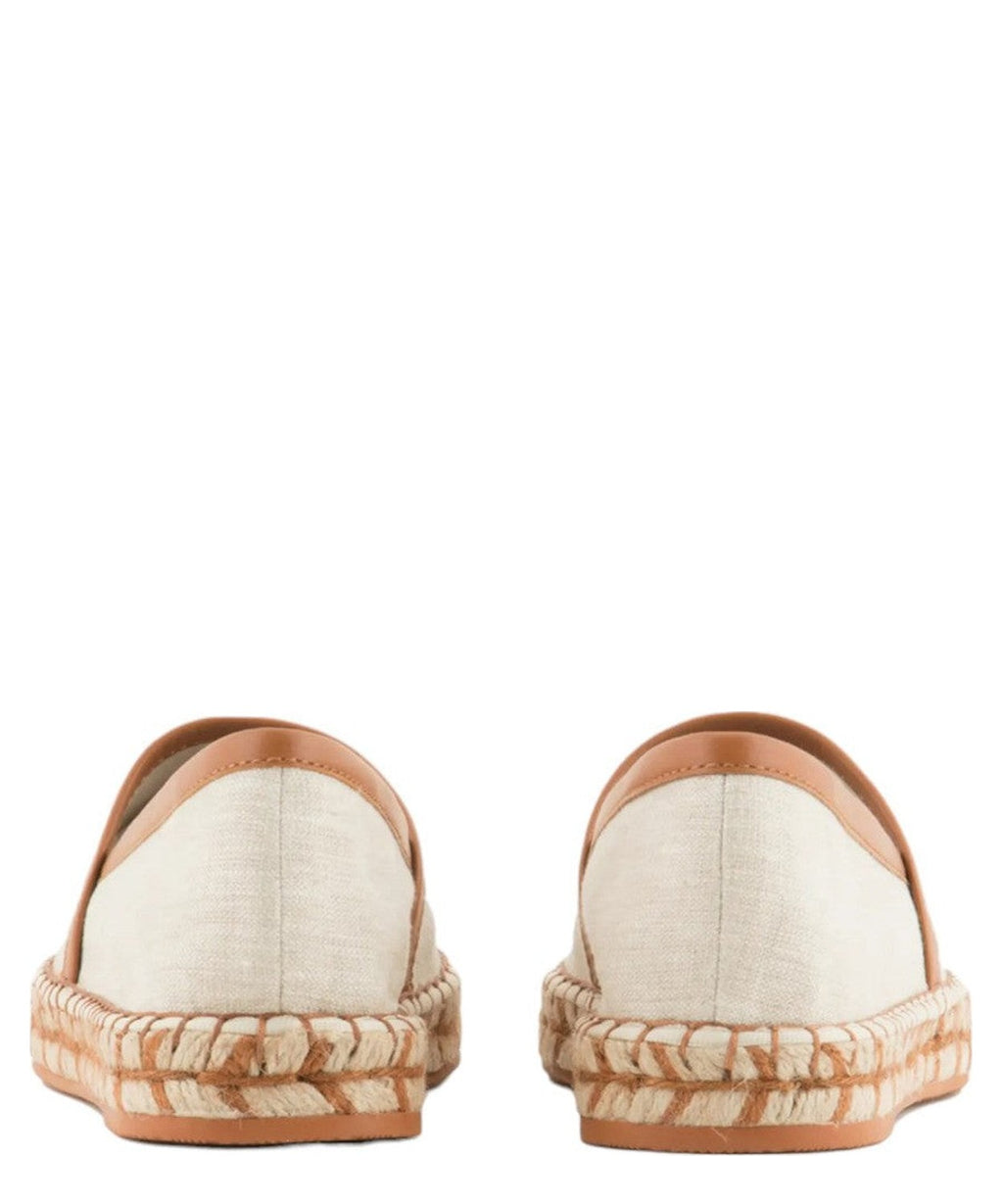 Espadrillas in lino con profili in cuoio-Emporio Armani-Espadrillas-Vittorio Citro Boutique