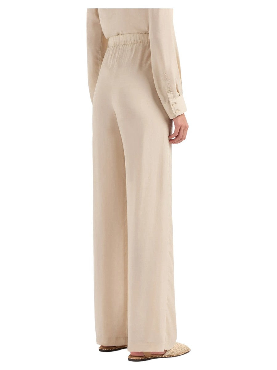 Pantaloni a palazzo in tessuto fluido-Emporio Armani-Pantaloni-Vittorio Citro Boutique