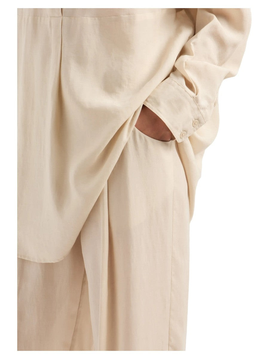 Pantaloni a palazzo in tessuto fluido-Emporio Armani-Pantaloni-Vittorio Citro Boutique