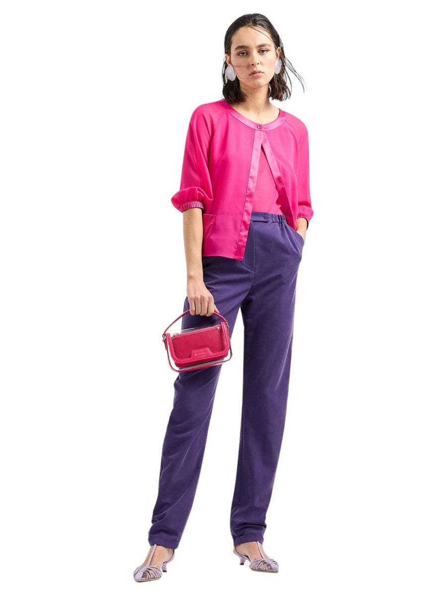 Camicia in georgette con dettagli in raso-Emporio Armani-Camicie-Vittorio Citro Boutique