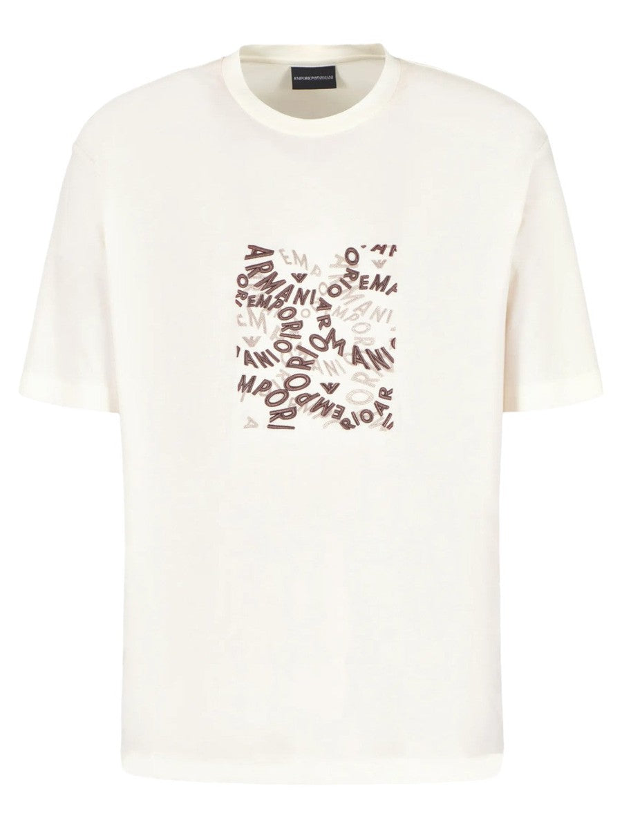 T-shirt in jersey Pima con ricamo logo-Emporio Armani-T-shirt-Vittorio Citro Boutique