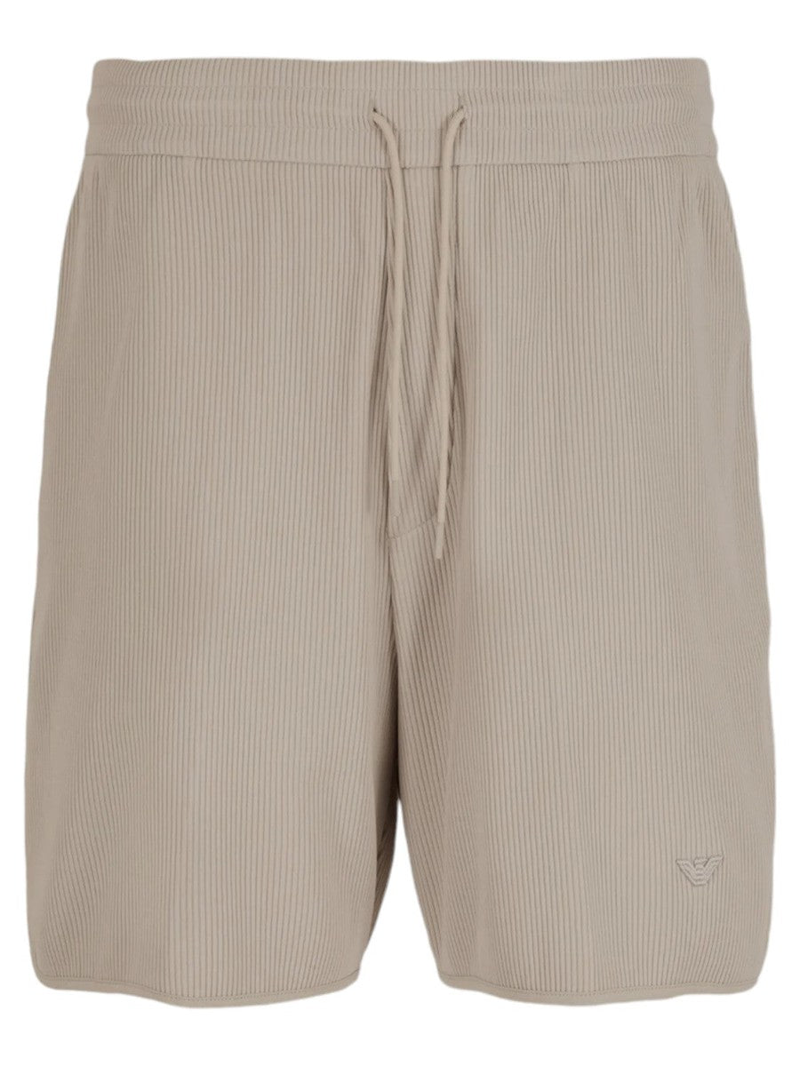 Bermuda comfort fit con coulisse in jersey canneté-Emporio Armani-Pantaloni-Vittorio Citro Boutique