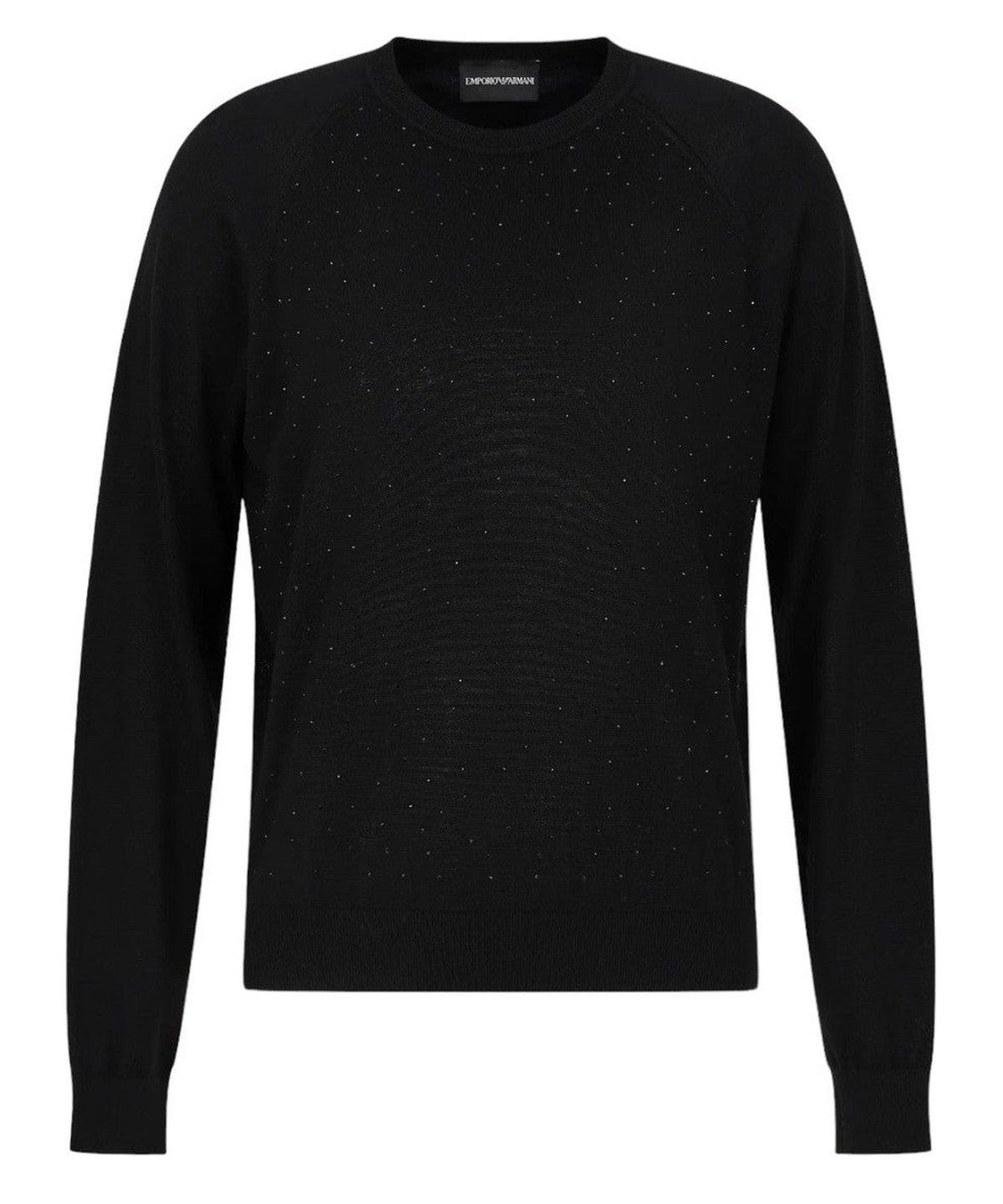 Maglione in lana rasata con micro strass-Emporio Armani-Maglieria-Vittorio Citro Boutique