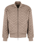 Bomber Reversibile in Raso Tecnico Matelassé con Motivo Chevron-Emporio Armani-Piumini-Vittorio Citro Boutique