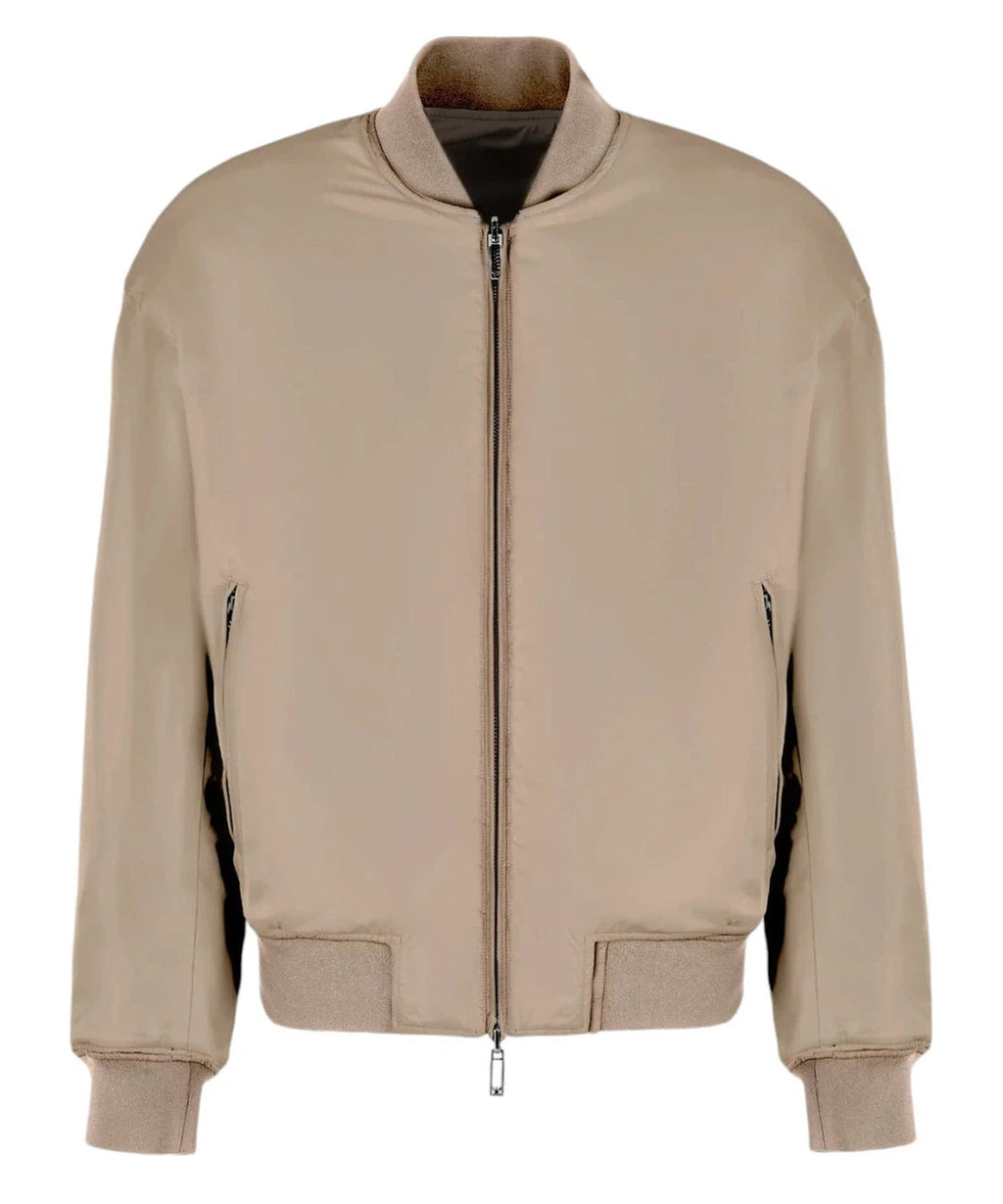 Bomber Reversibile in Raso Tecnico Matelassé con Motivo Chevron-Emporio Armani-Piumini-Vittorio Citro Boutique