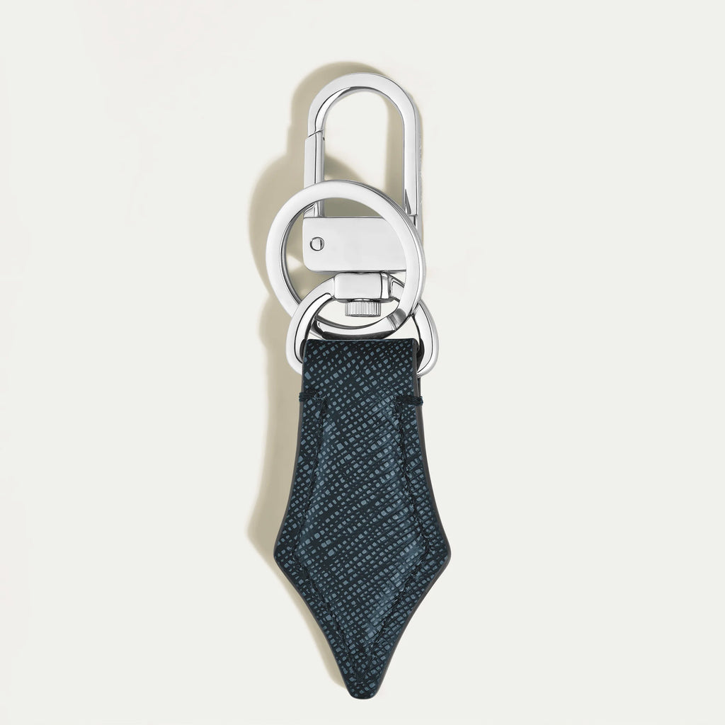 Porte-clés Montblanc en cuir bleu et noir