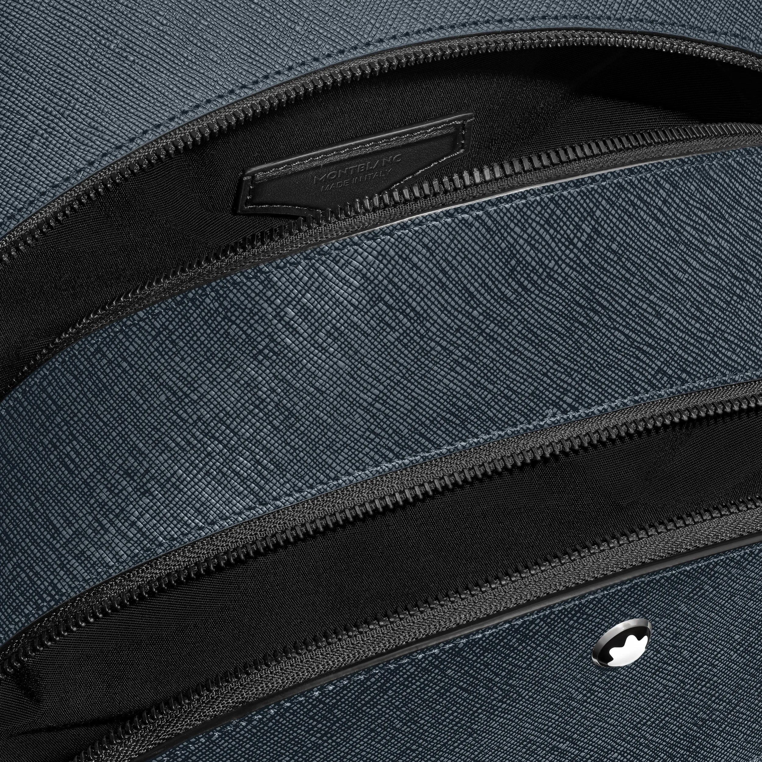 Zaino Montblanc tweed blu con 3 scomparti funzionali