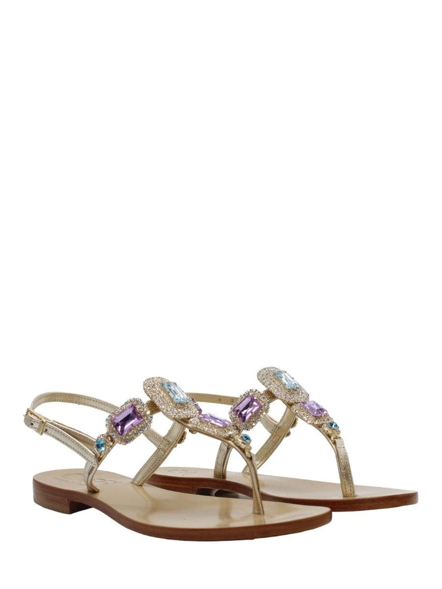 Infradito gemme e quadrati-Sandali-Capri Vittorio Citro-Vittorio Citro Boutique