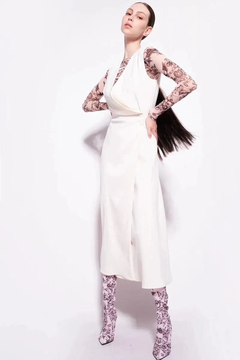 Abito midi crêpe stretch - Vittorio Citro Boutique