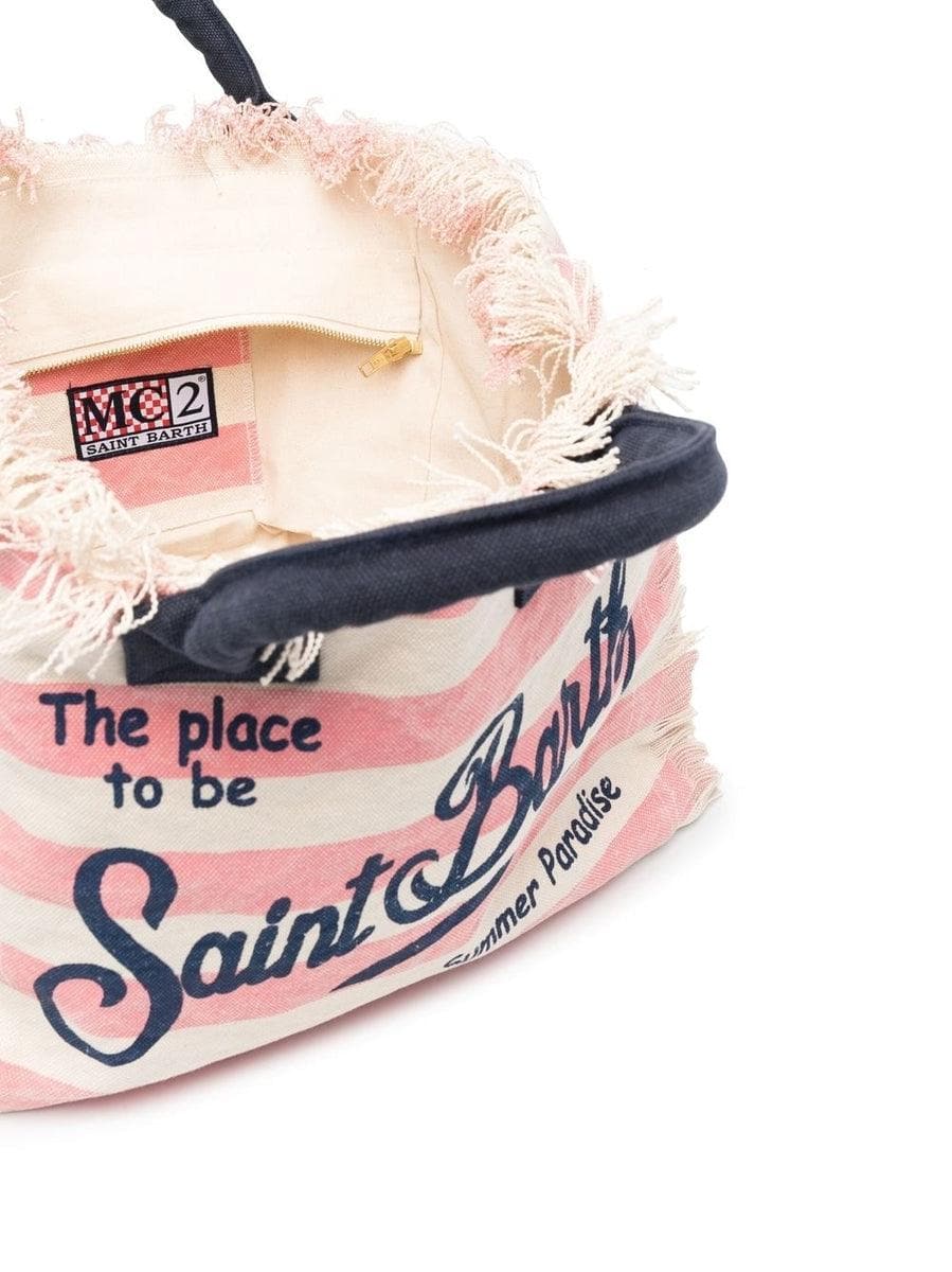 Vanity canvas borsa a spalla con strisce - Vittorio Citro Boutique