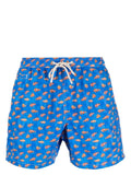 Pantaloncini da bagno da uomo in tessuto leggero con stampa di pesci pagliaccio - Vittorio Citro Boutique