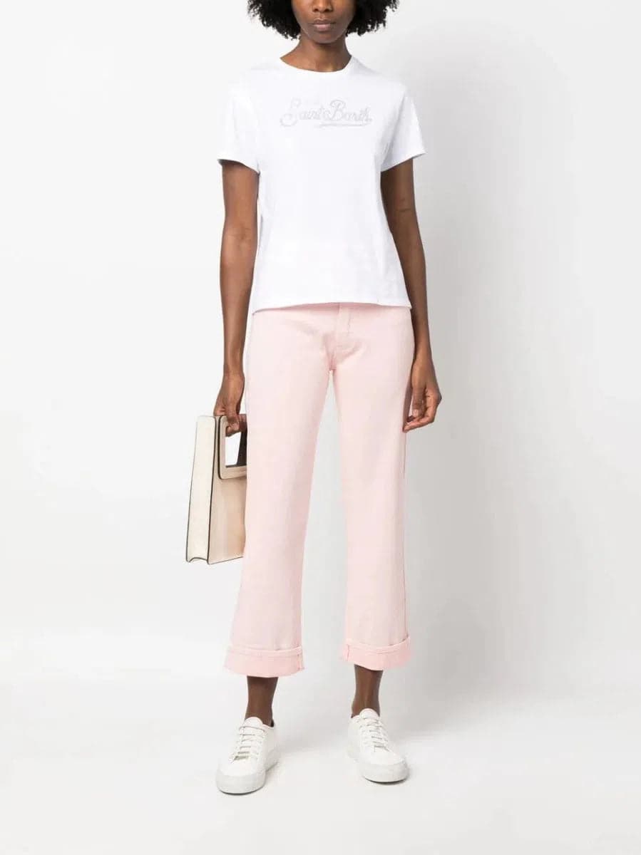 T-shirt con logo impreziosito da strass-T-shirt-Mc2 Saint Barth-Vittorio Citro Boutique